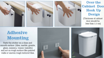 Compact wall mount bathroom dustbin for new home, stylish toilet accessory with lid