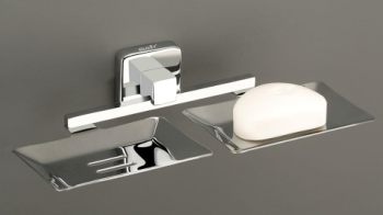 Durable stainless steel wall mount soap stand for bathroom with sleek chrome finish