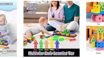 Multifunctional educational toy gift with shape sorter and blocks for 1 year old kids