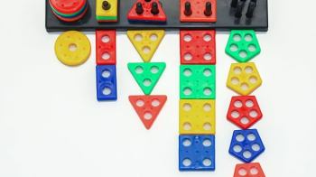 Montessori educational toy for 1 year old girl with colorful blocks and shape sorter