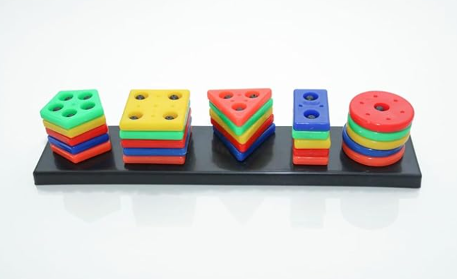 Educational toy for 1 year old boy with blocks, abacus and shape sorter