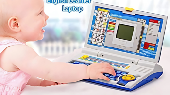 Educational laptop for 2 and 3-year-old kids with alphabets, numbers, music, and games